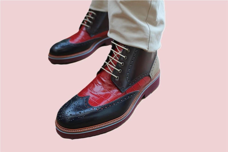 BOTINES MISCELANEA AZUL ROJO